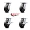 Service Caster 6 Inch Rubber on Steel Swivel Caster Set with Roller Bearings 2 Brakes SCC SCC-35S620-RSR-2-SLB-2 - alternate 6